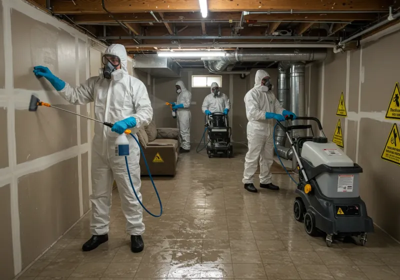 Basement Moisture Removal and Structural Drying process in Long Branch, NJ